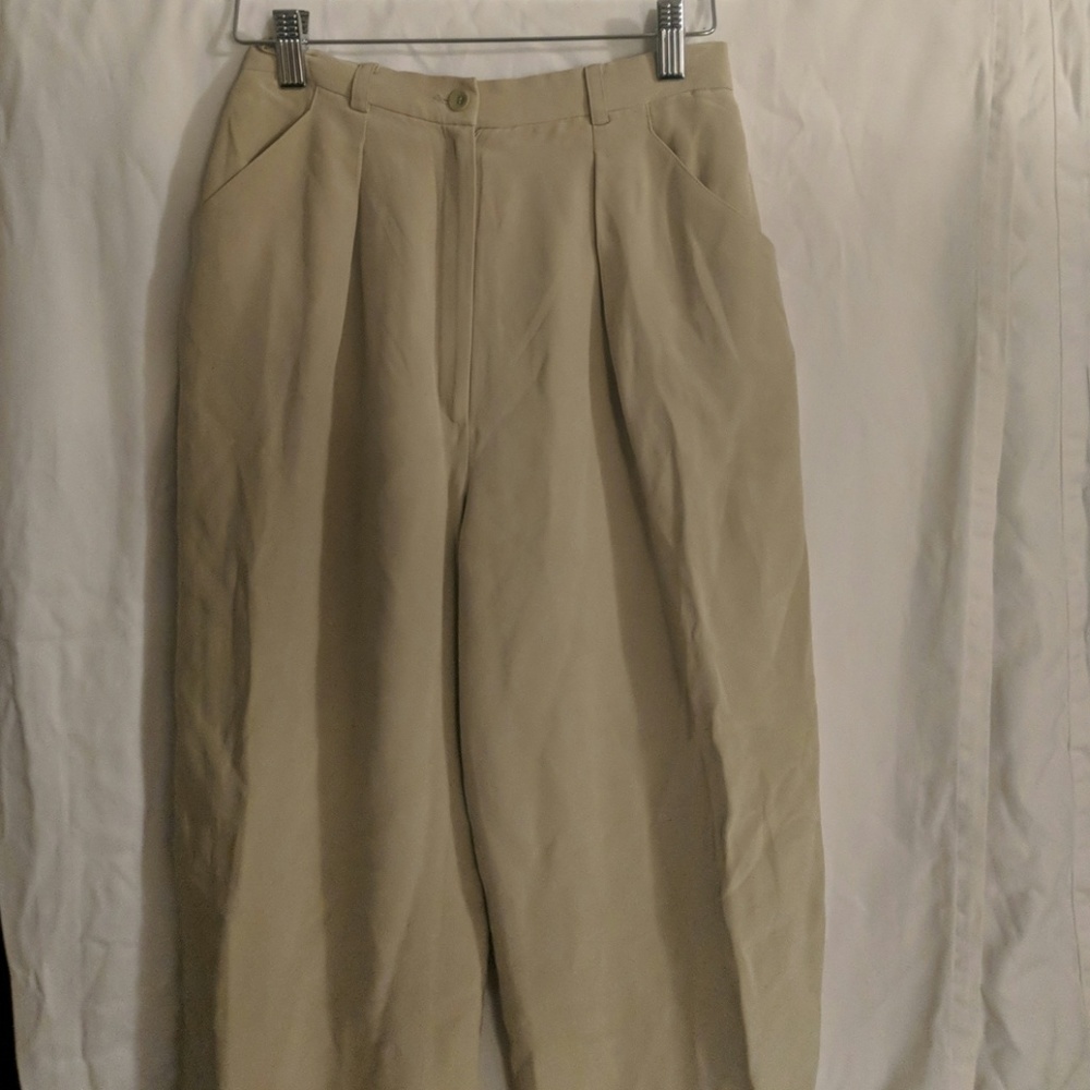 Green silk pants jones NY